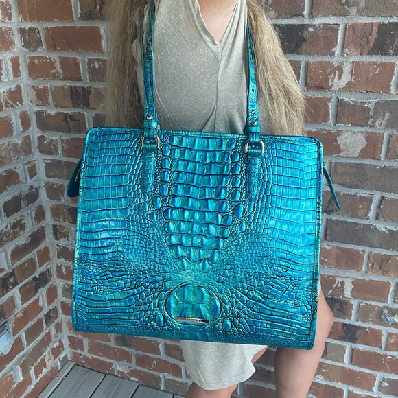 Brahmin Bags Nwt Brahmin Croco Leather Large Tia Peacock Melbourne